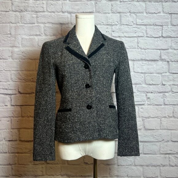 Talbots Petites Wool Blend Tweed Blazer Women's Size 2 Made in USA - Picture 1 of 6